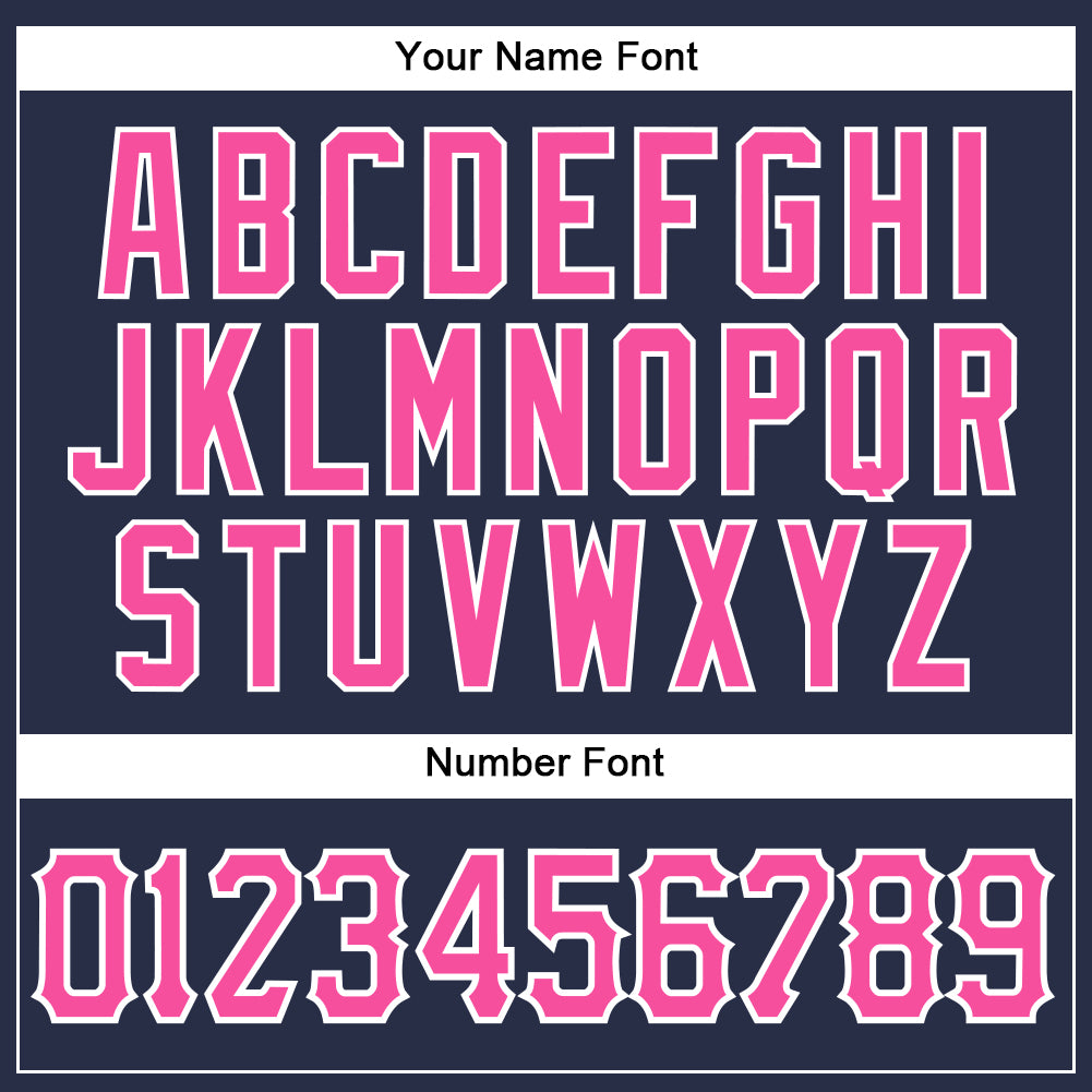 Custom Navy Pink-White Authentic Sleeveless Baseball Jersey