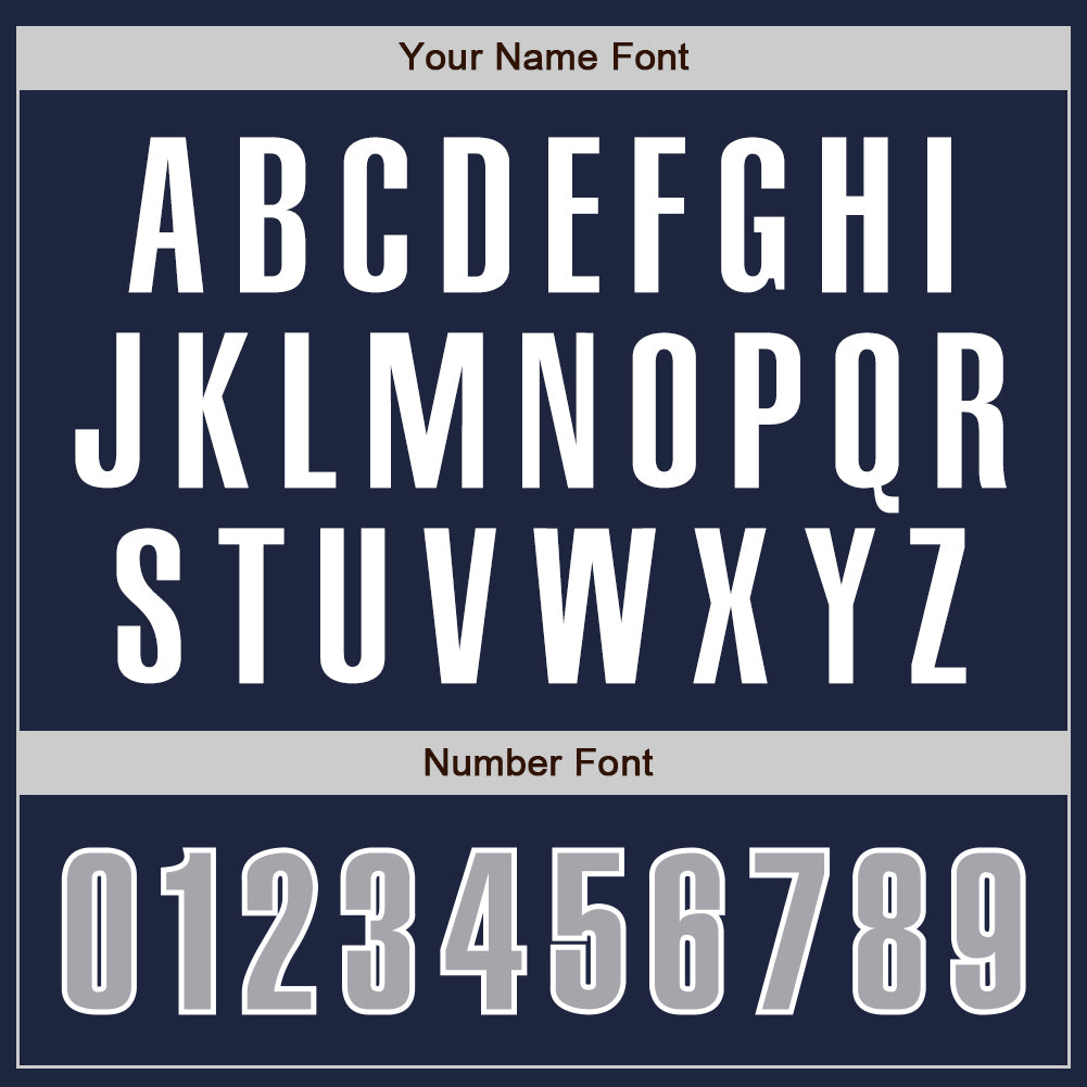 Custom Navy Gray-White Authentic Baseball Jersey