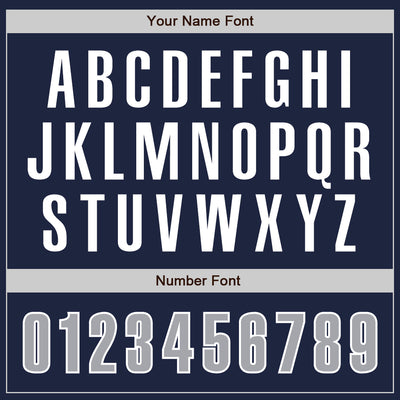 Custom Navy Gray-White Authentic Baseball Jersey