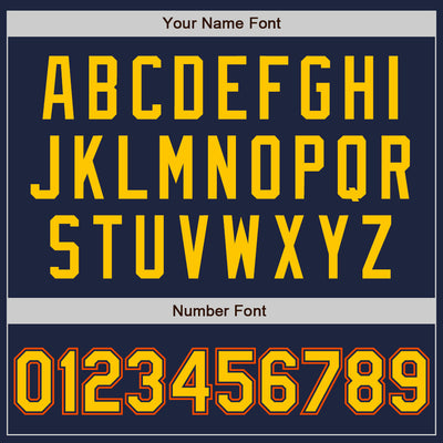 Custom Navy Gold-Orange Authentic Baseball Jersey