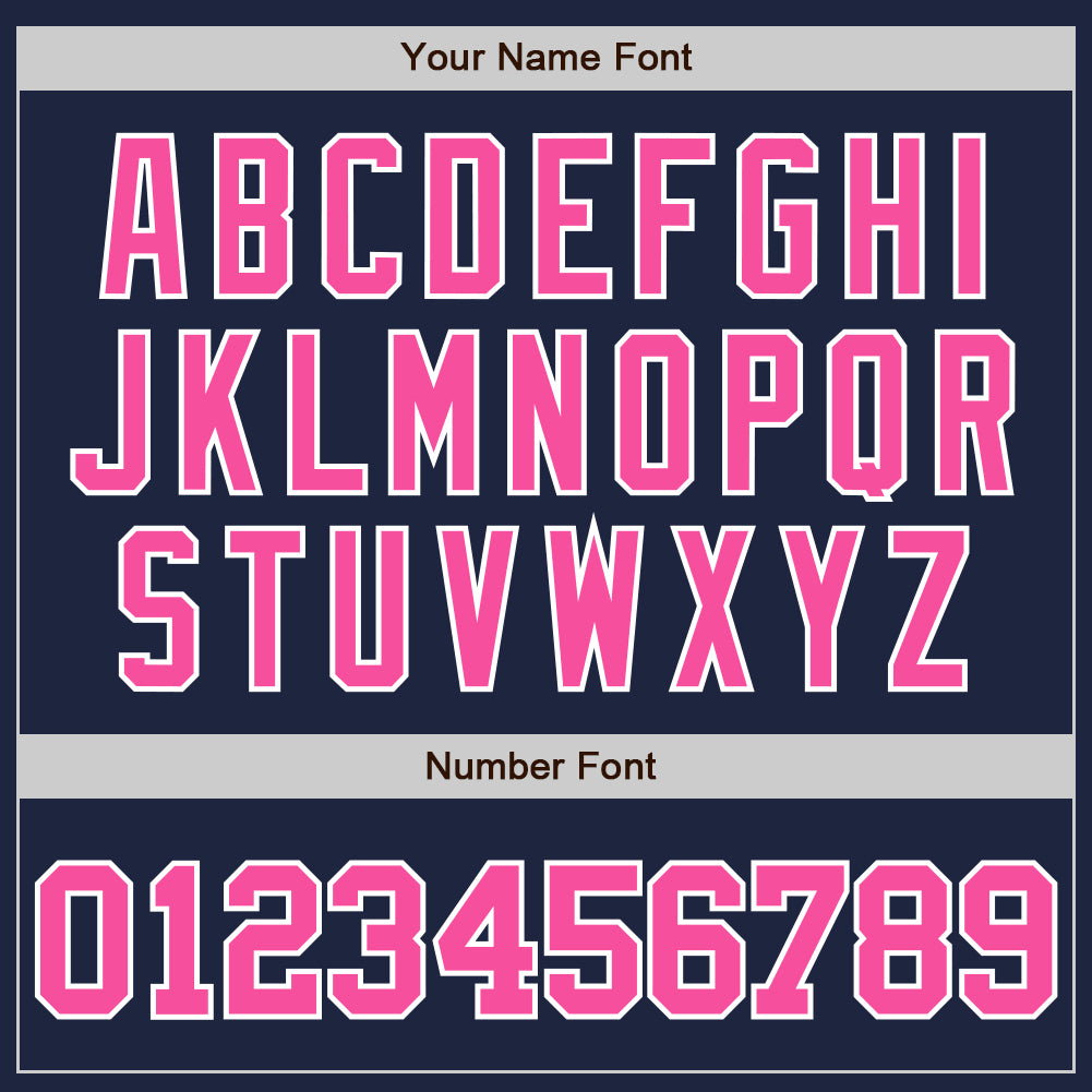 Custom Navy Pink-White Authentic Baseball Jersey