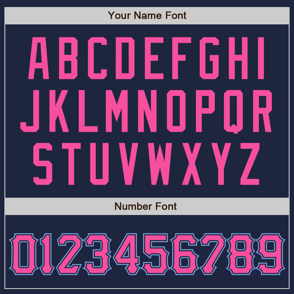 Custom Navy Pink-Light Blue Authentic Baseball Jersey