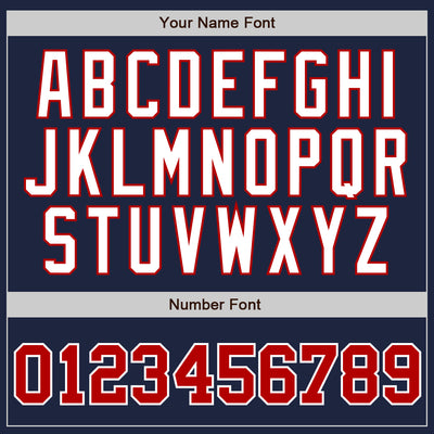 Custom Navy Red Pinstripe Red-White Authentic Baseball Jersey