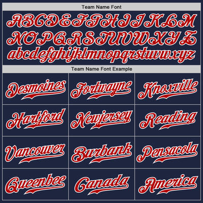 Custom Navy Red Pinstripe Red-White Authentic Baseball Jersey
