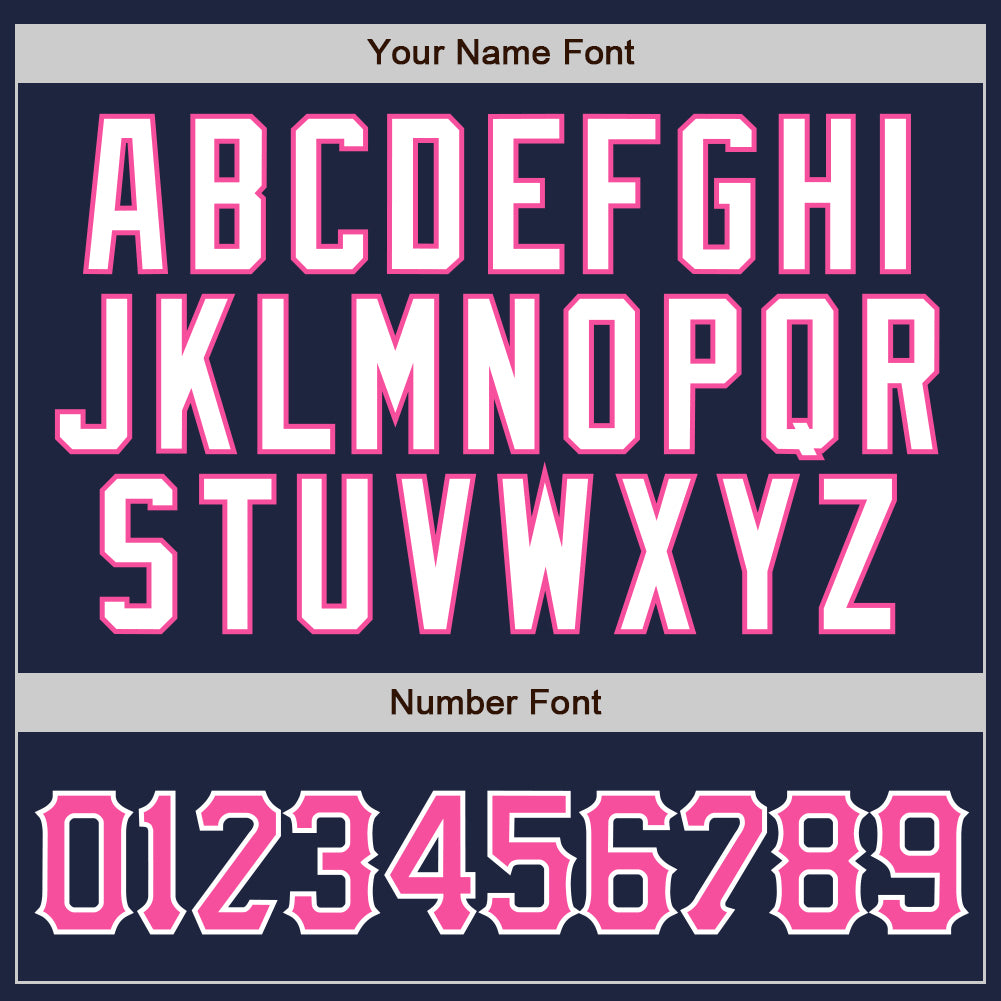 Custom Navy White Pinstripe Pink-White Authentic Baseball Jersey
