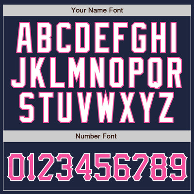 Custom Navy White Pinstripe Pink-White Authentic Baseball Jersey