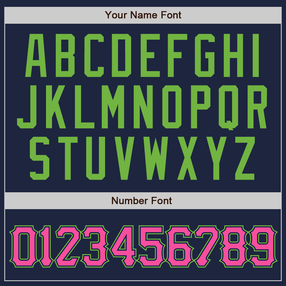 Custom Navy White Pinstripe Pink-Neon Green Authentic Baseball Jersey