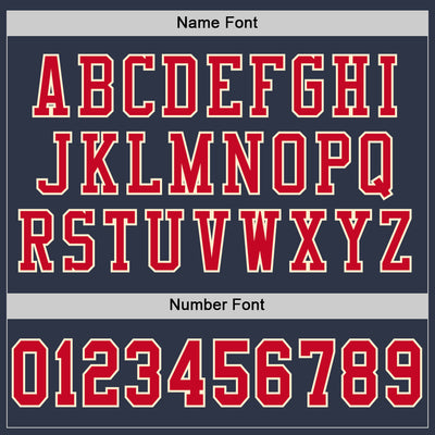 Custom Navy Red-Cream Mesh Authentic Throwback Football Jersey