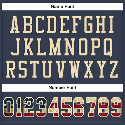 Custom Navy Vintage USA Flag-Cream Mesh Authentic Football Jersey