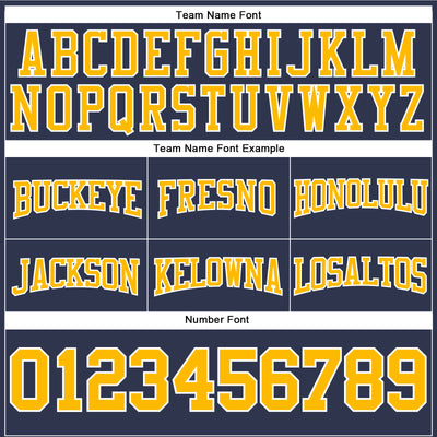 Custom Stitched Navy Gold-White Football Pullover Sweatshirt Hoodie