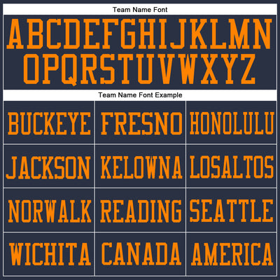 Custom Navy Bay Orange Mesh Authentic Football Jersey