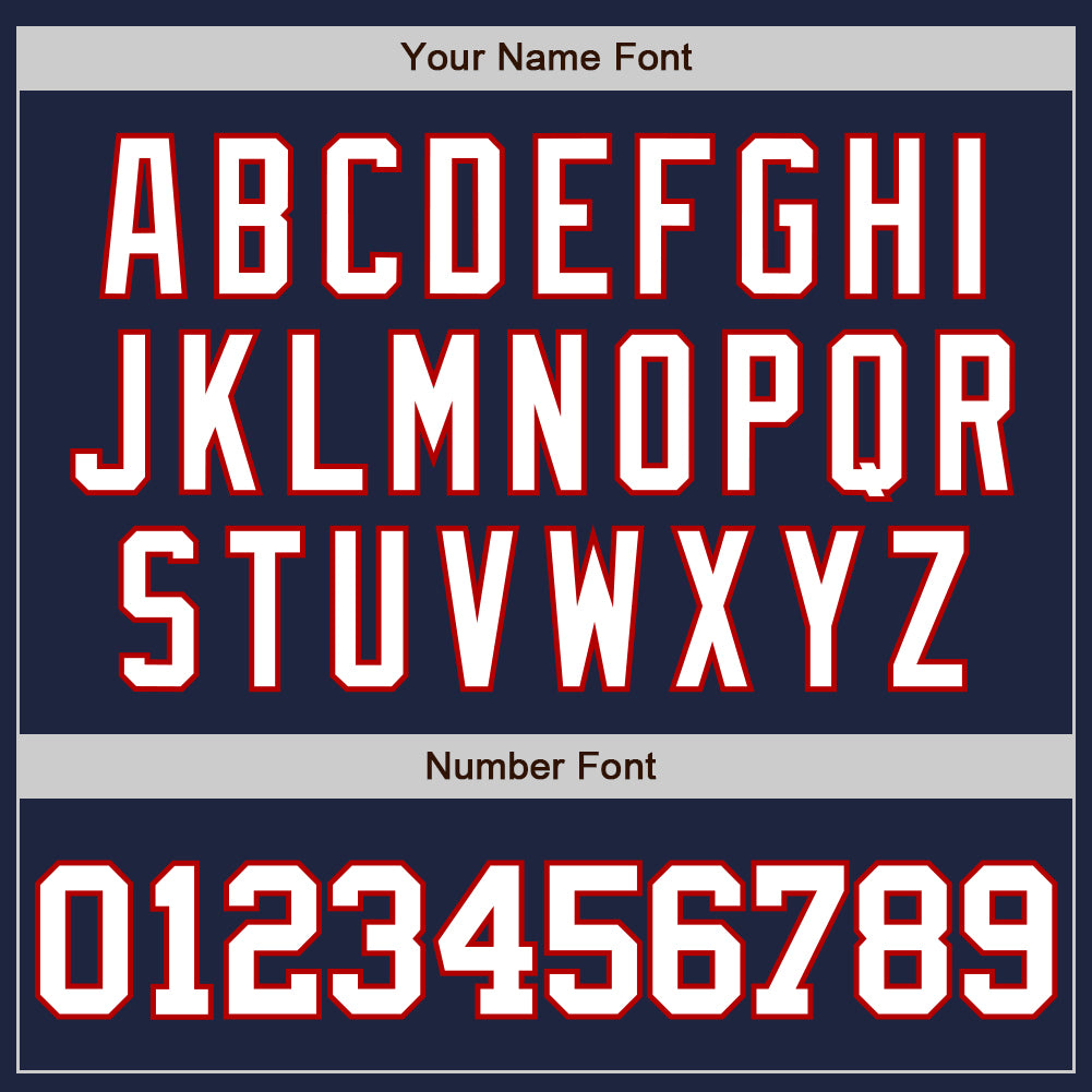 Custom Navy White-Red Authentic Baseball Jersey