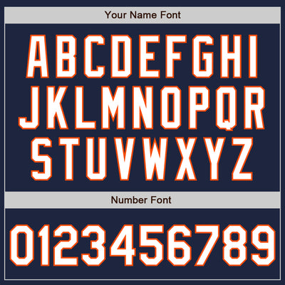 Custom Navy White-Orange Authentic Baseball Jersey