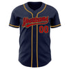 Custom Navy Red-Old Gold Authentic Baseball Jersey