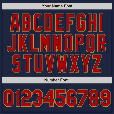 Custom Navy Red-Old Gold Authentic Baseball Jersey