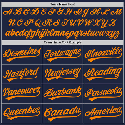 Custom Navy Bay Orange-Navy Authentic Baseball Jersey