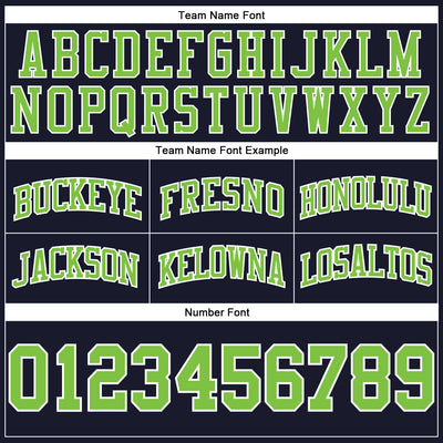 Custom Navy Neon Green-White Authentic Throwback Basketball Shorts