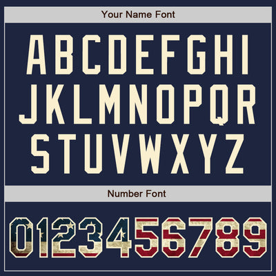 Custom Navy White Pinstripe Vintage USA Flag-Cream Authentic Baseball Jersey