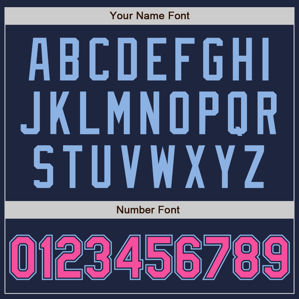 Custom Navy Light Blue Pinstripe Pink Authentic Baseball Jersey