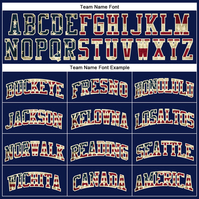Custom Navy Vintage USA Flag-City Cream Authentic Throwback Basketball Jersey