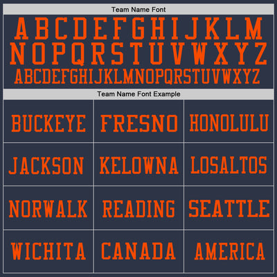 Custom Navy White-Orange Mesh Authentic Football Jersey