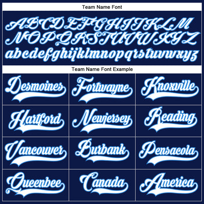 Custom Navy White-Powder Blue Hockey Lace Neck Jersey