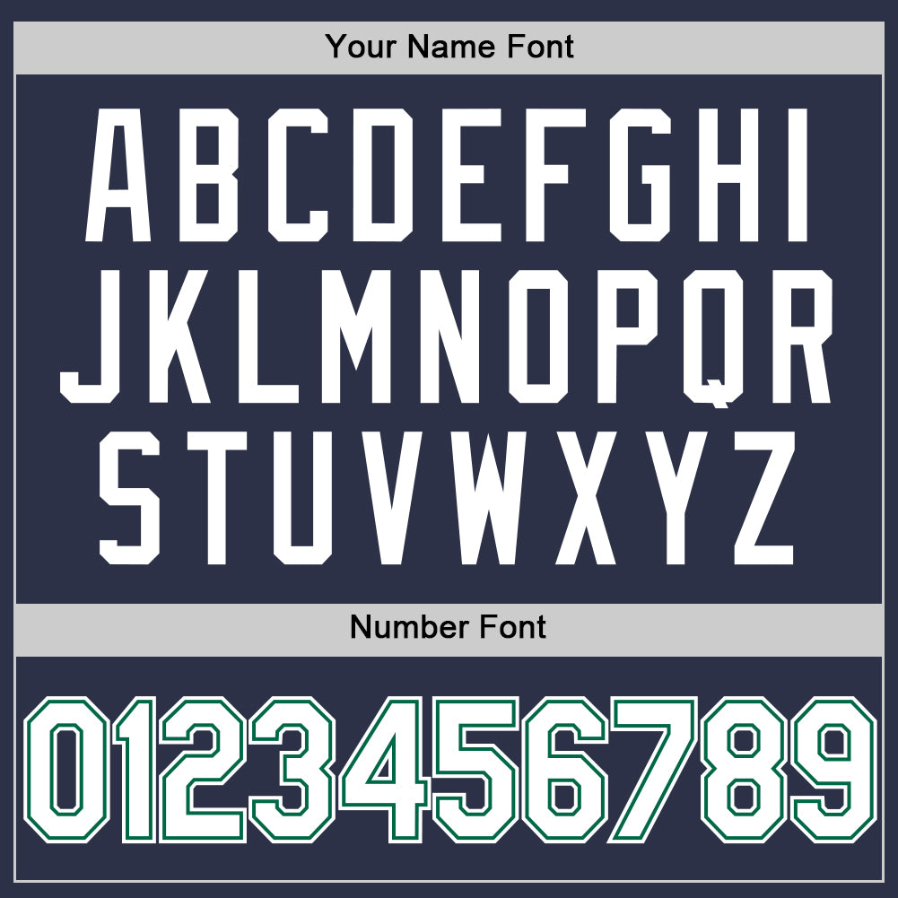 Custom Navy White-Kelly Green Authentic Throwback Baseball Jersey