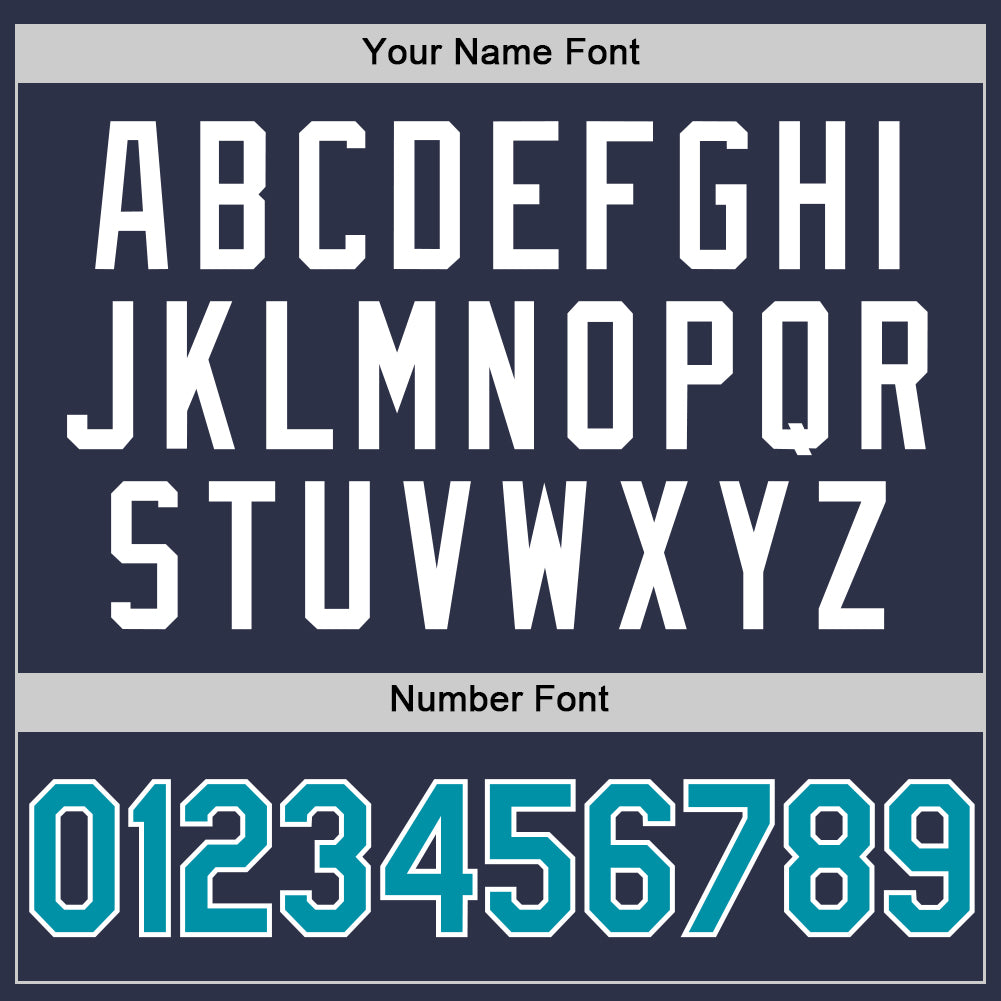 Custom Navy Teal-White Authentic Throwback Baseball Jersey