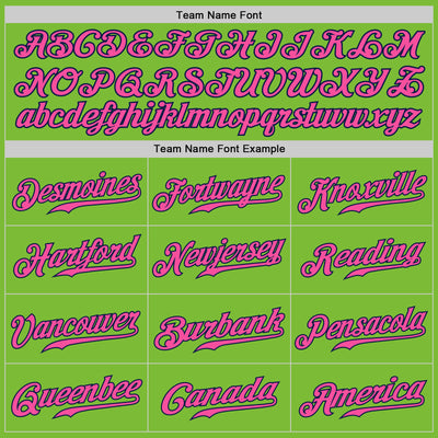 Custom Neon Green Pink-Navy Authentic Baseball Jersey