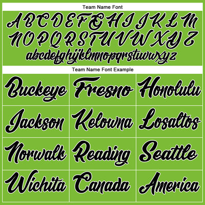 Custom Neon Green Black-White Authentic Baseball Jersey