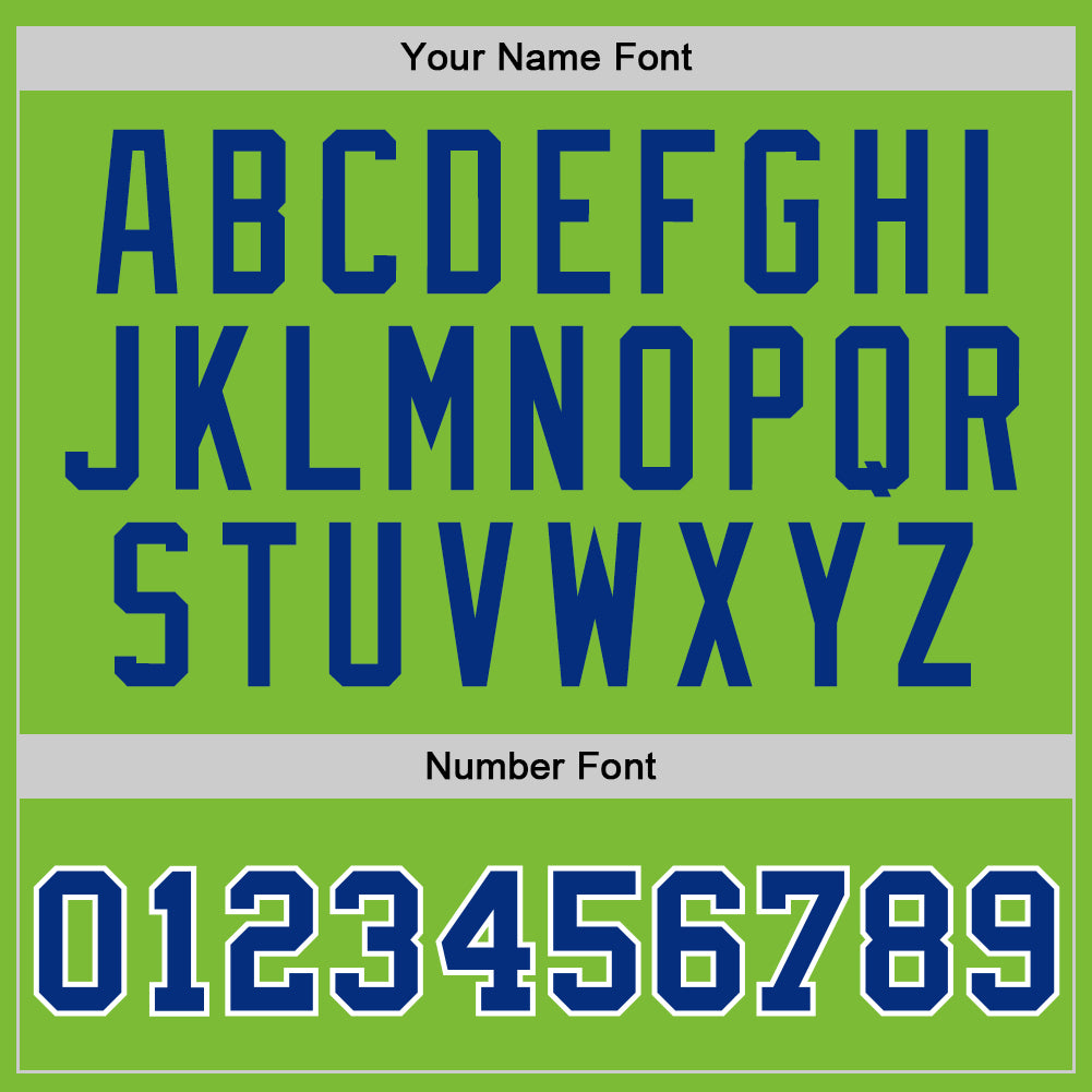 Custom Neon Green Royal-White Authentic Basketball Jersey