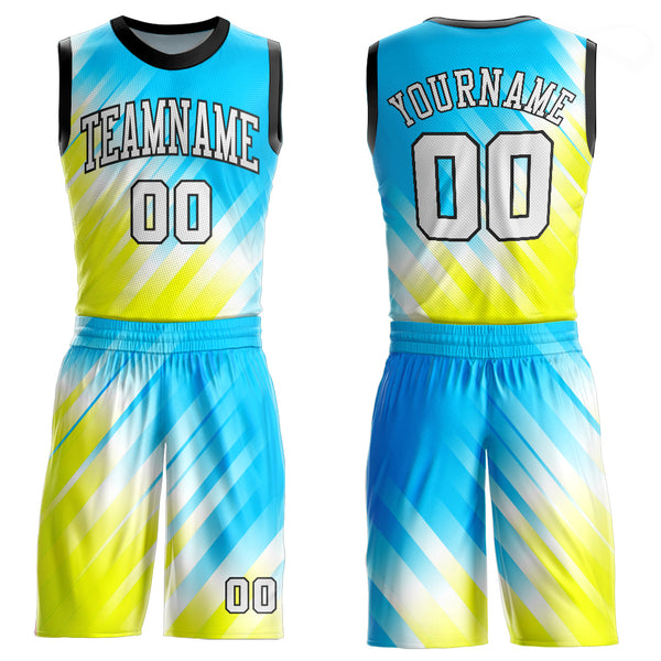 design blue yellow basketball jersey