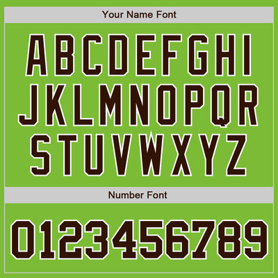 Custom Neon Green Brown-White Authentic Baseball Jersey