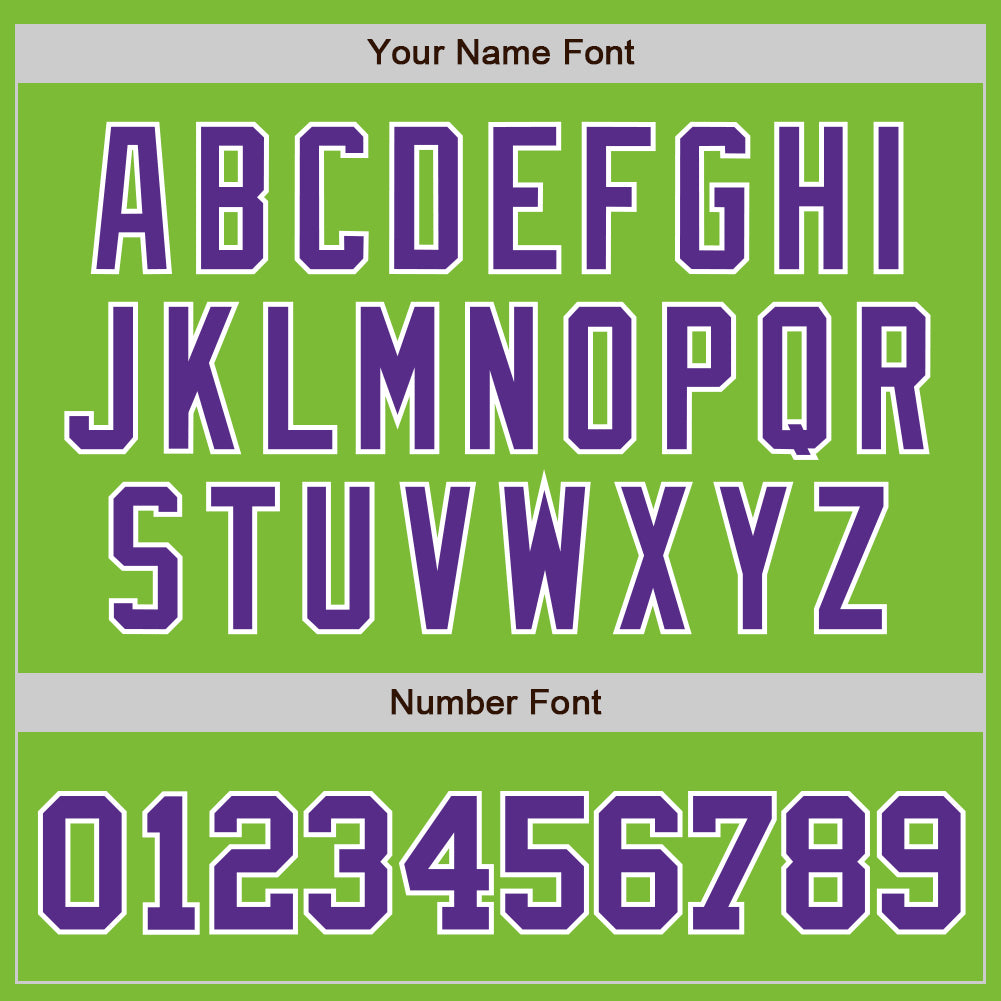 Custom Neon Green Purple-White Authentic Baseball Jersey