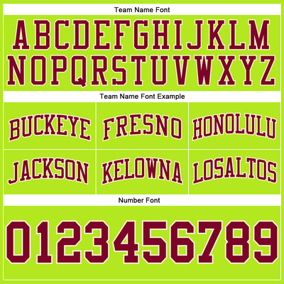 Custom Neon Green Maroon-Cream Authentic Throwback Basketball Shorts