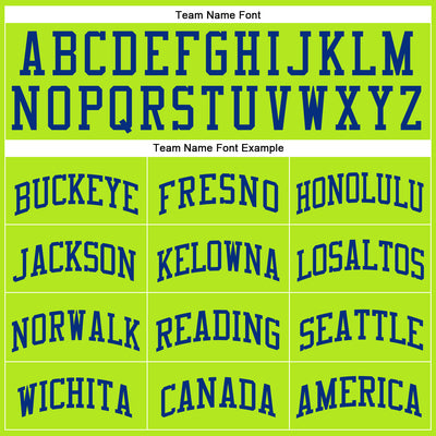 Custom Neon Green Royal Authentic Throwback Basketball Jersey