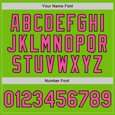 Custom Neon Green Pink-Black Authentic Baseball Jersey