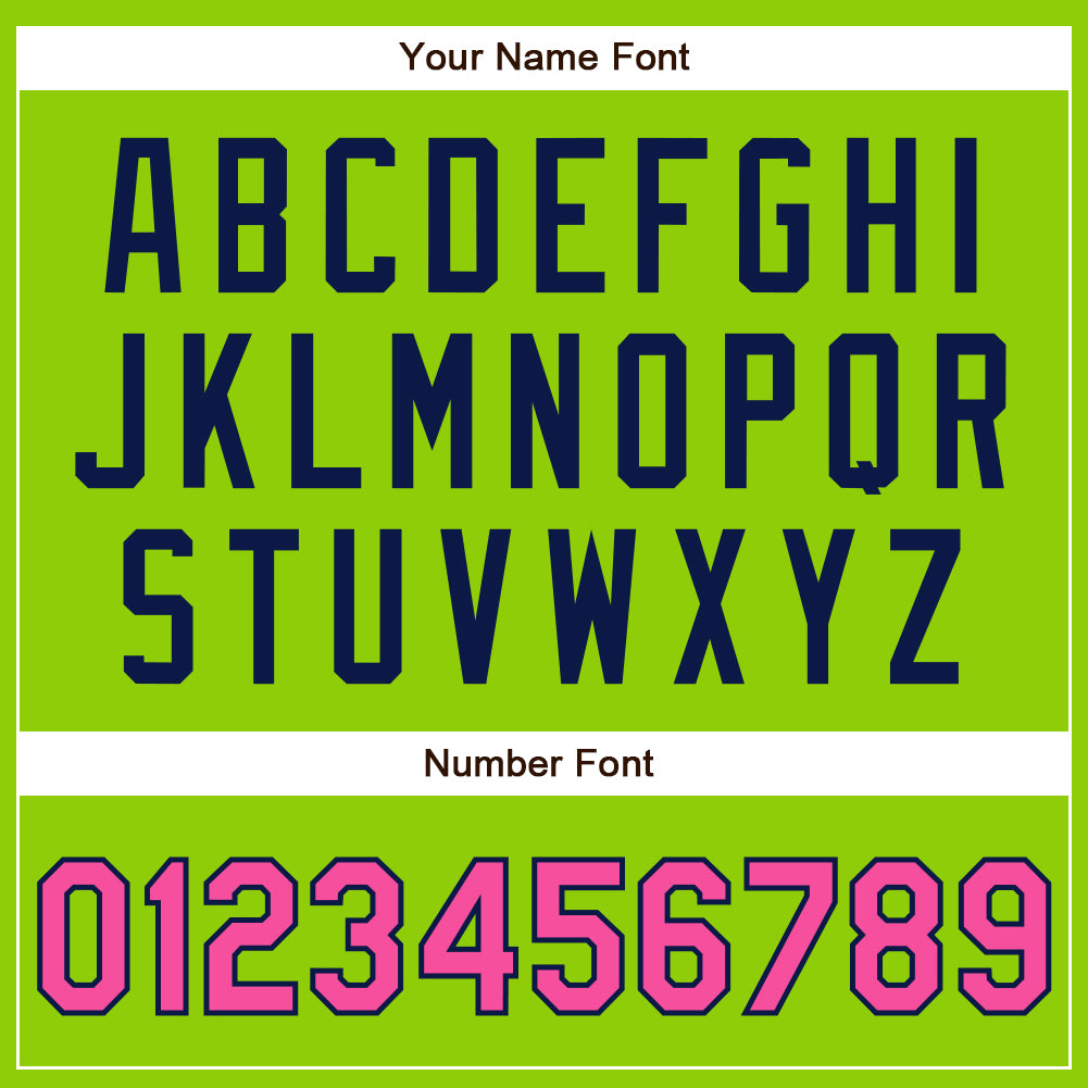 Custom Neon Green Pink-Navy Authentic Baseball Jersey