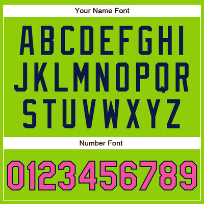 Custom Neon Green Pink-Navy Authentic Baseball Jersey