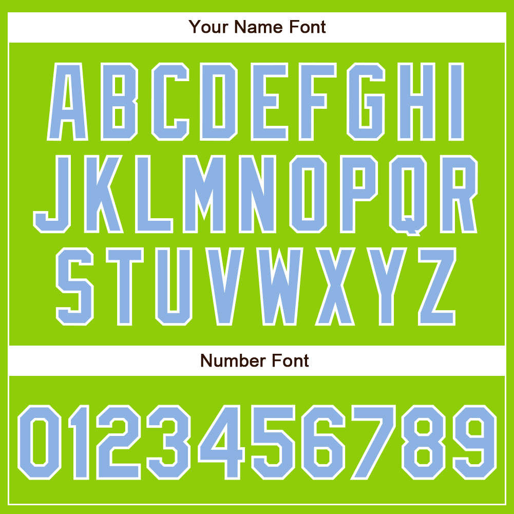 Custom Neon Green Light Blue-White Authentic Baseball Jersey