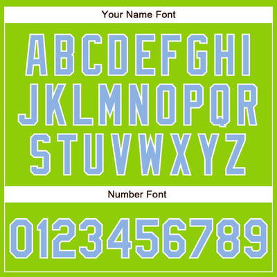 Custom Neon Green Light Blue-White Authentic Baseball Jersey