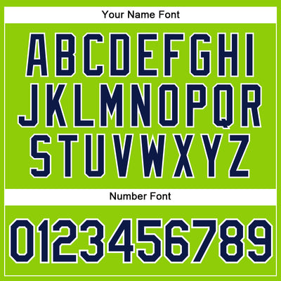 Custom Neon Green Navy Pinstripe White Authentic Baseball Jersey