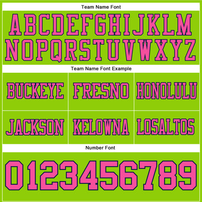 Custom Neon Green Pink-Navy Authentic Football Jersey