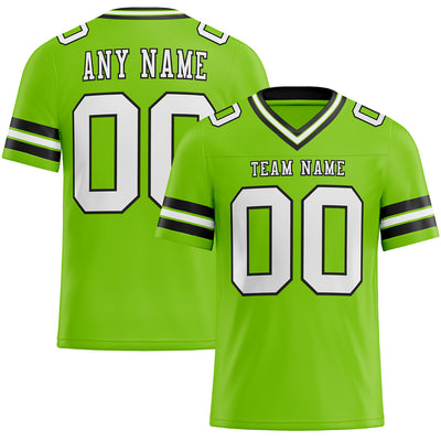 Custom Neon Green White-Black Authentic Football Jersey
