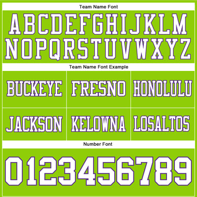 Custom Neon Green White-Purple Authentic Football Jersey