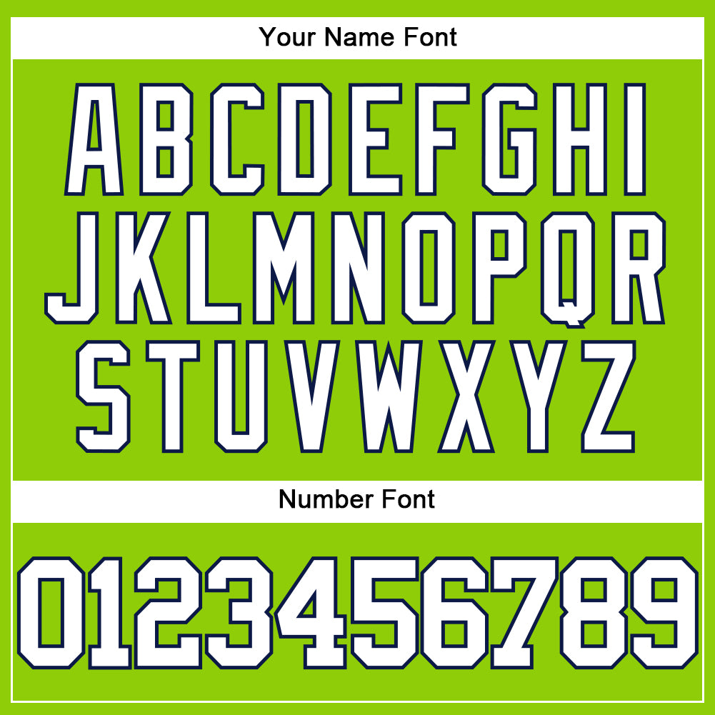 Custom Neon Green White-Navy Authentic Baseball Jersey