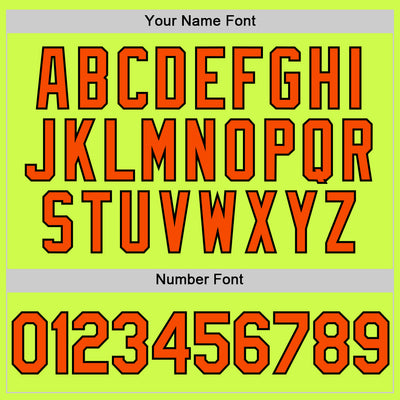 Custom Neon Green Orange-Black Authentic Throwback Baseball Jersey