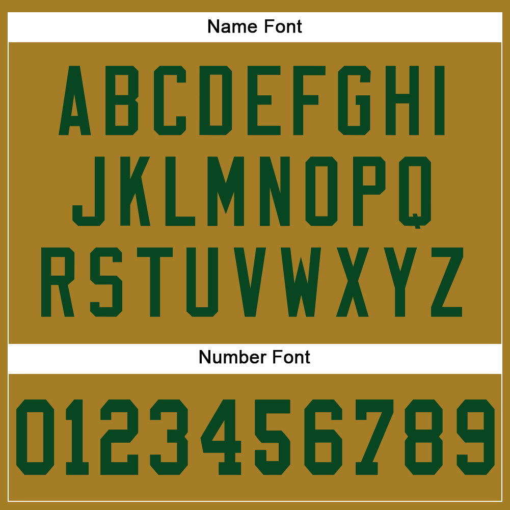 Custom Old Gold Green Mesh Authentic Football Jersey