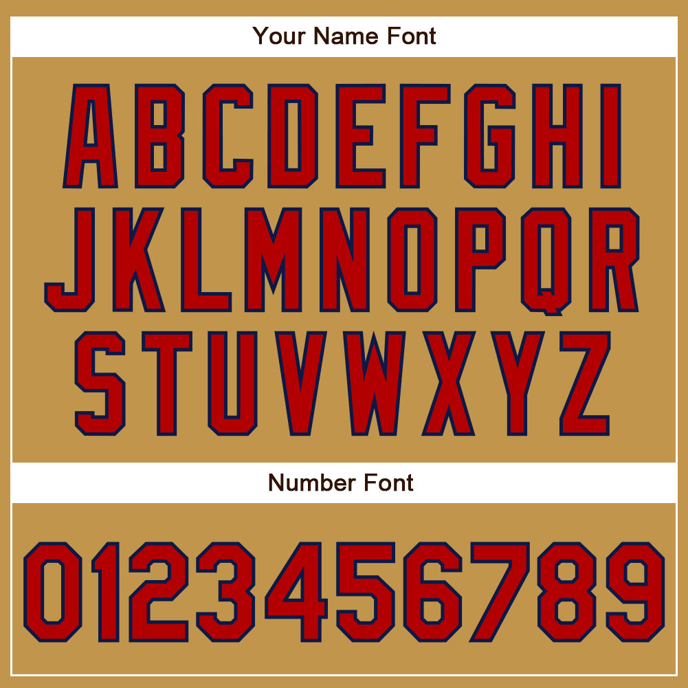 Custom Old Gold Red-Navy Authentic Baseball Jersey