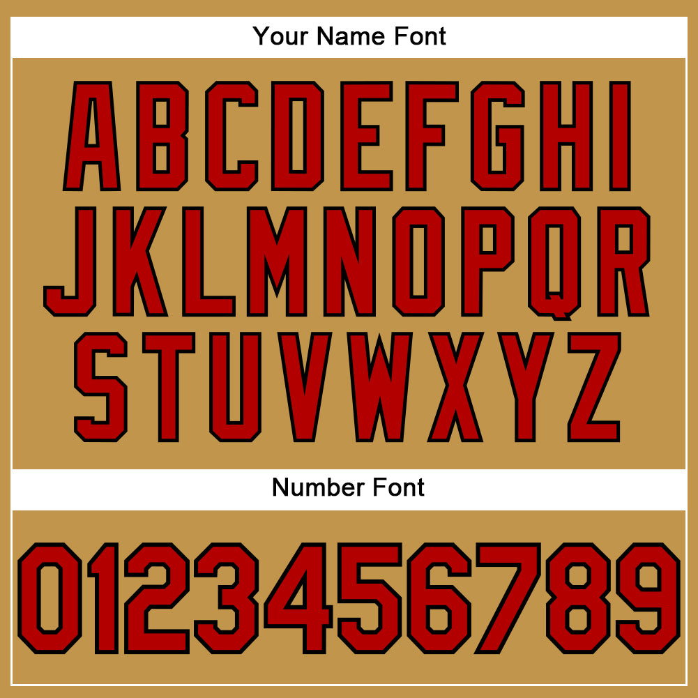 Custom Old Gold Red-Black Performance T-Shirt